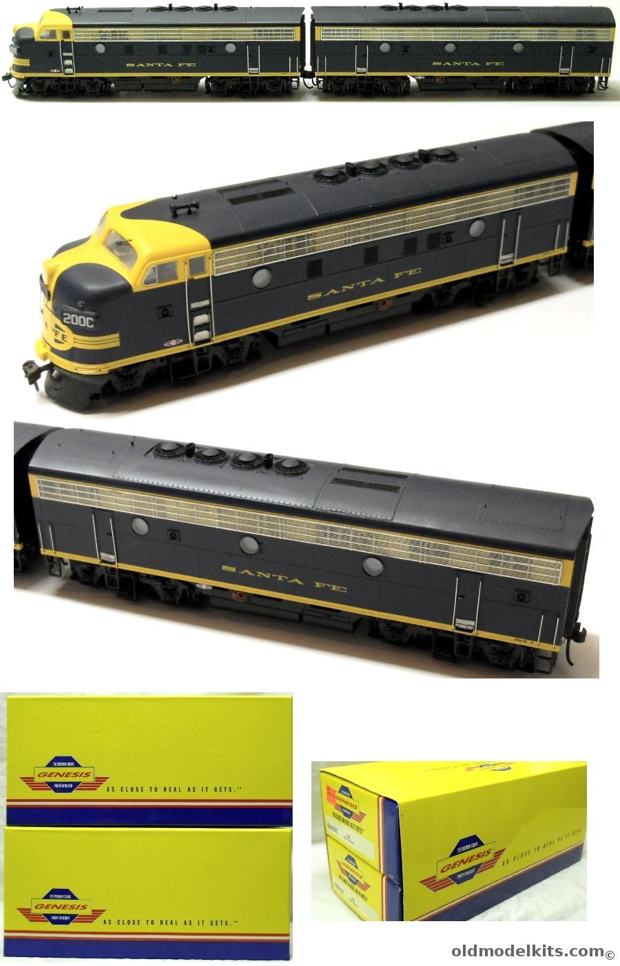Athearn 1/87 Sante Fe ATSF F3A And F3B Freight Locomotives Genesis - HO Scale, 0G2502B plastic model kit